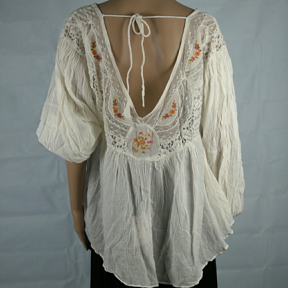 NWT Free People Medium Ivory floral Tunic $168 - Picture 5 of 7